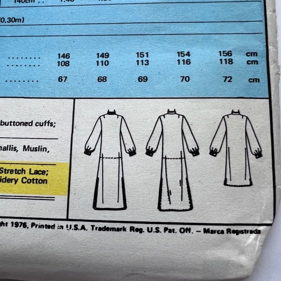 Vtg McCall's Pattern Caftan Dress Maxi or Knee & Top Size Medium Uncut 1970s - Picture 4 of 5